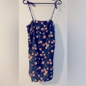 Dee Elly Floral Blue Dress Adjustable Straps Size Small